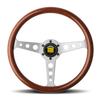 Momo Indy Steering Wheel 350 mm - Magoany Wood/Brshd Spokes