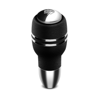 Momo Automatico Shift Knob - Black Leather, Chrome Insert