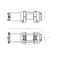 Superwinch 4000 LBS 12V DC 3/16in x 50ft Synthetic Rope LT4000 Winch