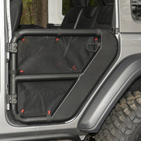 Rugged Ridge Fortis Tube Door Covers Rear Pair Black 18-20 Jeep Wrangler JLU