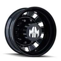 Mayhem 8180 BigRig 24.5x8.25/10x285.75 BP/168mm Offset/220.1mm Hub Rear Black w/ Milled Spokes Wheel