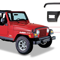 Bushwacker 97-06 Jeep Wrangler Trail Armor Hood Stone Guard and 2 Front Corners - Black