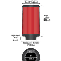 AEM 4 in x 9 in Dryflow Element Filter