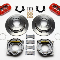 Wilwood Dynapro Low-Profile 11.00in P-Brake Kit - Red Mopar/Dana 2.36in Off w/Snap Ring Brng