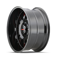 Mayhem 8110 Tripwire 20x10 / 6x135 BP / -19mm Offset / 87.1mm Hub Black w/ Prism Red Wheel