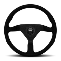 Momo Montecarlo Alcantara Steering Wheel 350 mm - Black/Black Stitch/Black Spokes