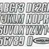 Hardline Boat Lettering Registration Kit 3 in. - 800 Silver/Black