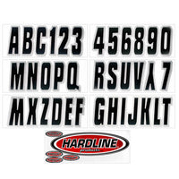 Hardline Boat Lettering Registration Kit 3 in. - 320 Black/Silver