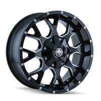 Mayhem 8015 Warrior 17x7.5 / 5x110 BP / 30mm Offset / 72.62mm Hub Black w/ Milled Spokes Wheel