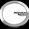 Advan 63mm Full Flat Centercap - White/Silver Alumite