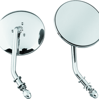 Bikers Choice 65-Up Chrome 4 Inch Round Short Stem Mirror Left Custom