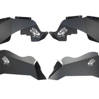 Fishbone Offroad 07-18 Jeep Wrangler JK Logo Aluminum Inner Fenders - Black Powdercoat