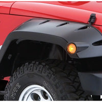 Bushwacker 07-18 Jeep Wrangler Max Pocket Style Flares 2pc Extended Coverage - Black