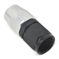 Russell Performance -10 AN Black/Silver Straight Full Flow Hose End