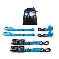 Borne Off-Road Heavy-Duty Ratchet Tie-Down Kit (2-Pack) - Blue