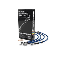 Goodridge 2008+ Suburu STI (w/Brembo Calipers) Stainless Steel Brake Lines - Electric Blue