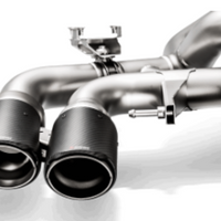 Akrapovic 18+ BMW M5 (F90) Evolution Tail Pipe Set (Carbon) w/ Red/White Akrapovic Logo