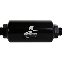 Aeromotive In-Line Filter - AN-08 size Male - 10 Micron Microglass Element - Bright-Dip Black