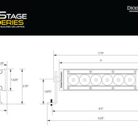 Diode Dynamics 6 In LED Light Bar Single Row Straight SS6 - Amber Wide Light Bar (Single)