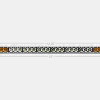 Cali Raised 43 Amber/White Dual Function Led Bar - No Wire Harness / No Switch