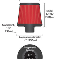 AEM 2.50 in Short Neck 5 in Element Filter