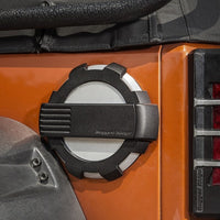 Rugged Ridge Elite Fuel Door Non-Lock Brushed Alum 07-18 Jeep Wrangler JK