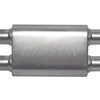 Gibson MWA Superflow Dual/Dual Oval Muffler - 4x9x14in/2.5in Inlet/2.5in Outlet - Stainless