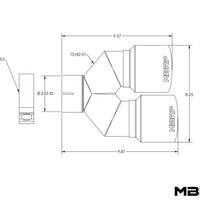 MBRP 3in ID / Dual 4in OD Out Staggered L 9.87in / R 9.37in Single Wall T304 SS Univ Exhaust Tip