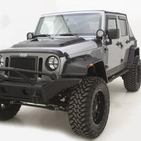 AVS 07-18 Jeep Wrangler Unlimited Ventvisor & Aeroskin Deflector Combo Kit - Matte Black