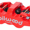 Wilwood Caliper-Forged Dynalite w/Dust Seal-Red 4.04in Pistons 1.25 Disc