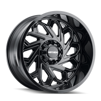 Mayhem 8112 Essex 22x12 / 6x135 BP / -51mm Offset / 106mm Hub Black w/ Milled Spokes Wheel