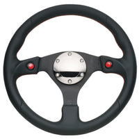 NRG Reinforced Steering Wheel (320mm) Blk Leather w/Dual Buttons