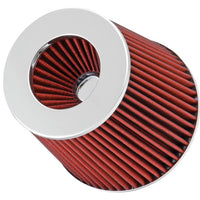 Spectre Adjustable Conical Air Filter 5-1/2in. Tall (Fits 3in. / 3-1/2in. / 4in. Tubes) - Red