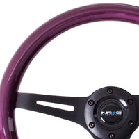 NRG Classic Wood Grain Steering Wheel (350mm) Purple Pearl/Flake Paint w/Black 3-Spoke Center