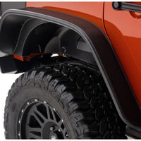 Bushwacker 07-18 Jeep Wrangler Unlimited Flat Style Flares 2pc 4-Door Sport Utility Only - Black