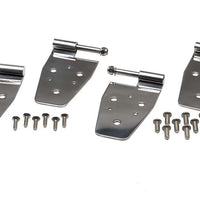 Kentrol 97-06 Jeep Wrangler TJ Door Hinge Set 4 Pieces - Polished Silver