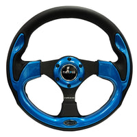 NRG Reinforced Steering Wheel (320mm) Blk w/Blue Trim