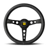 Momo Prototip Heritage Steering Wheel 350 mm - Black Leather/White Stitch/Black Spokes