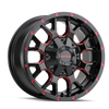 Mayhem 8015 Warrior 20x10 / 5x127 BP / -25mm Offset / 87mm Hub Black w/ Prism Red Wheel