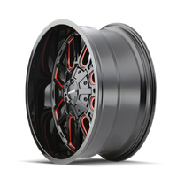 Mayhem 8107 Cogent 17x9 / 6x135 BP / -12mm Offset / 106mm Hub Black w/ Prism Red Wheel