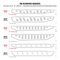 Go Rhino RB20 Slim Running Boards - Universal 87in. - Bedliner Coating