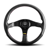 Momo Tuner Steering Wheel 350 mm - Black Leather/Red Stitch/Black Spokes