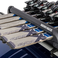 Rhino-Rack Universal Ski/Snowboard Carrier - Fits 6 Pairs of Skis or 4 Snowboards - Black