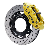 Wilwood 69-74 Porsche 911 Front Superlite Brake Kit 3in MT Drilled & Slotted Face - Yellow