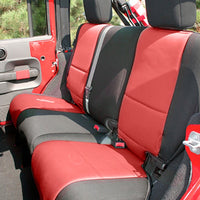 Rugged Ridge Seat Cover Kit Black/Red 11-18 Jeep Wrangler JK 4dr