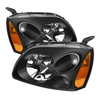 Xtune Mitsubishi Galant 04-08 Amber Crystal Headlights Black HD-JH-MG04-AM-BK