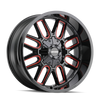 Mayhem 8107 Cogent 18x9 / 6x135 BP / 0mm Offset / 106mm Hub Black w/ Prism Red Wheel