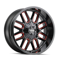 Mayhem 8107 Cogent 20x9 / 8x165.1 BP / 0mm Offset / 130.8mm Hub Black w/ Prism Red Wheel