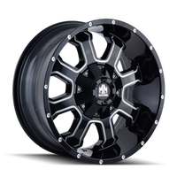 Mayhem 8103 Fierce 20x10 / 8x165.1 BP / -19mm Offset / 130.8mm Hub Black w/ Milled Spokes Wheel