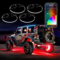 XK Glow Wheel Ring Light Kit XKchrome App controlled w/ Turn Signal Function 4pc 15In